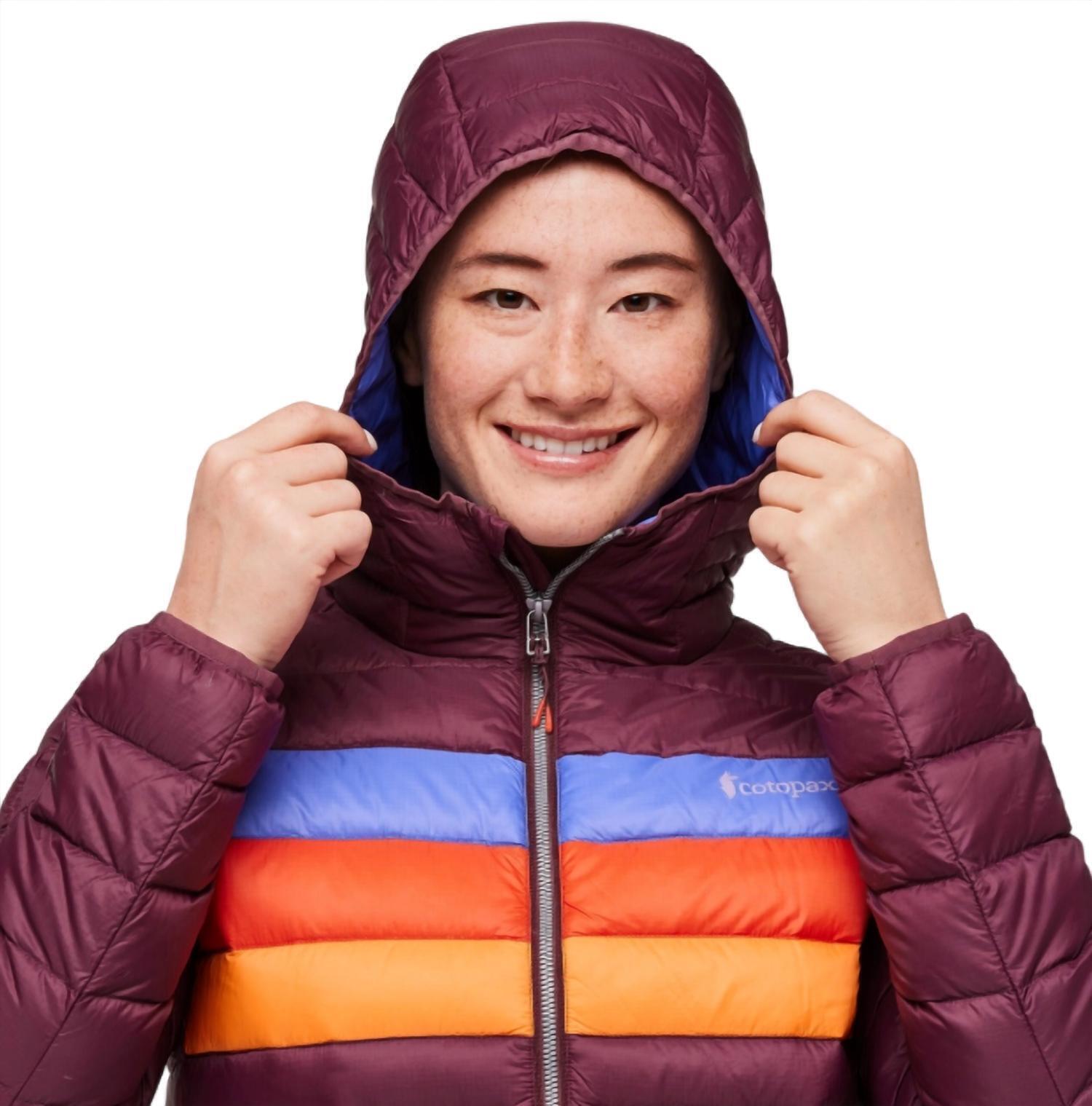 New Cotopaxi Fuego Down Hooded Jacket - Plus Size In Wine Stripes — image 4 of 4